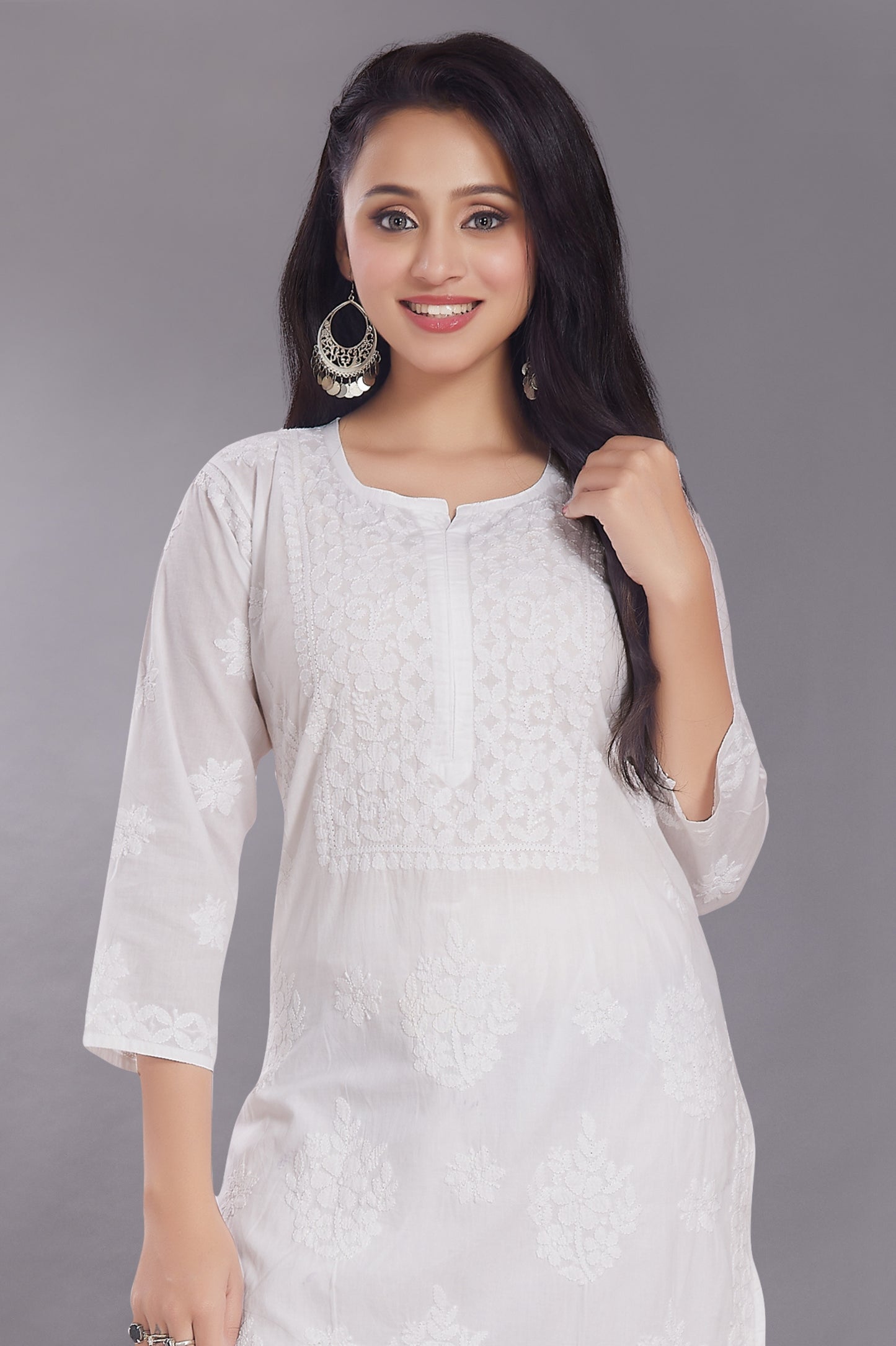 Chandni White Set in Fine Cotton