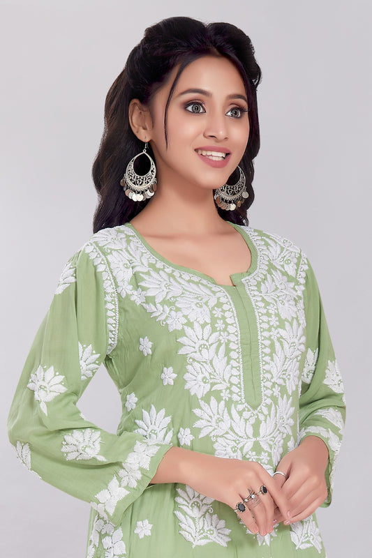 Ayesha Modal Kurti in Pastoral Green