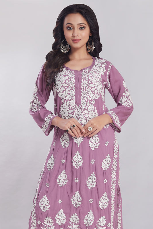 Ayesha Plum Purple Modal Kurti.