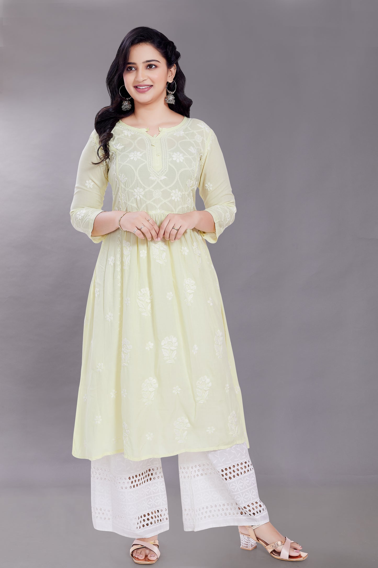 Ayesha Modal Frock - Lemon Yellow