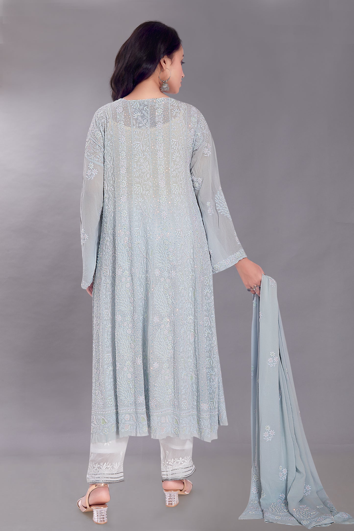 Maah-e-Noor Powder Blue Anarkali