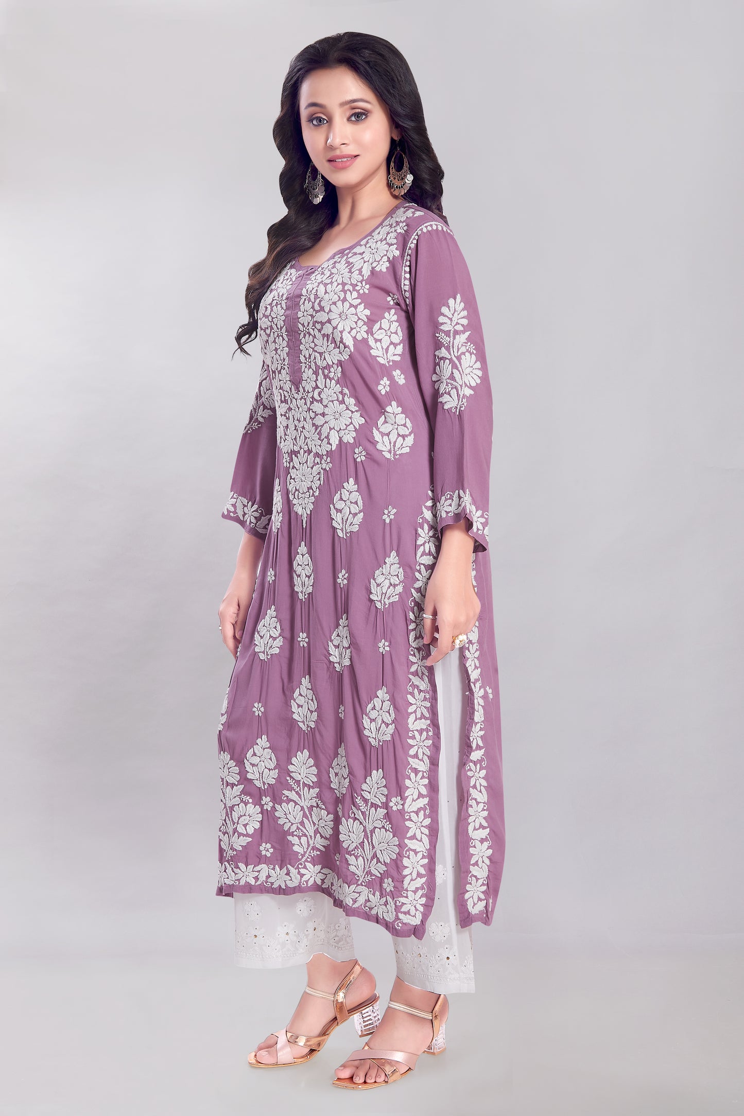 Ayesha Plum Purple Modal Kurti.