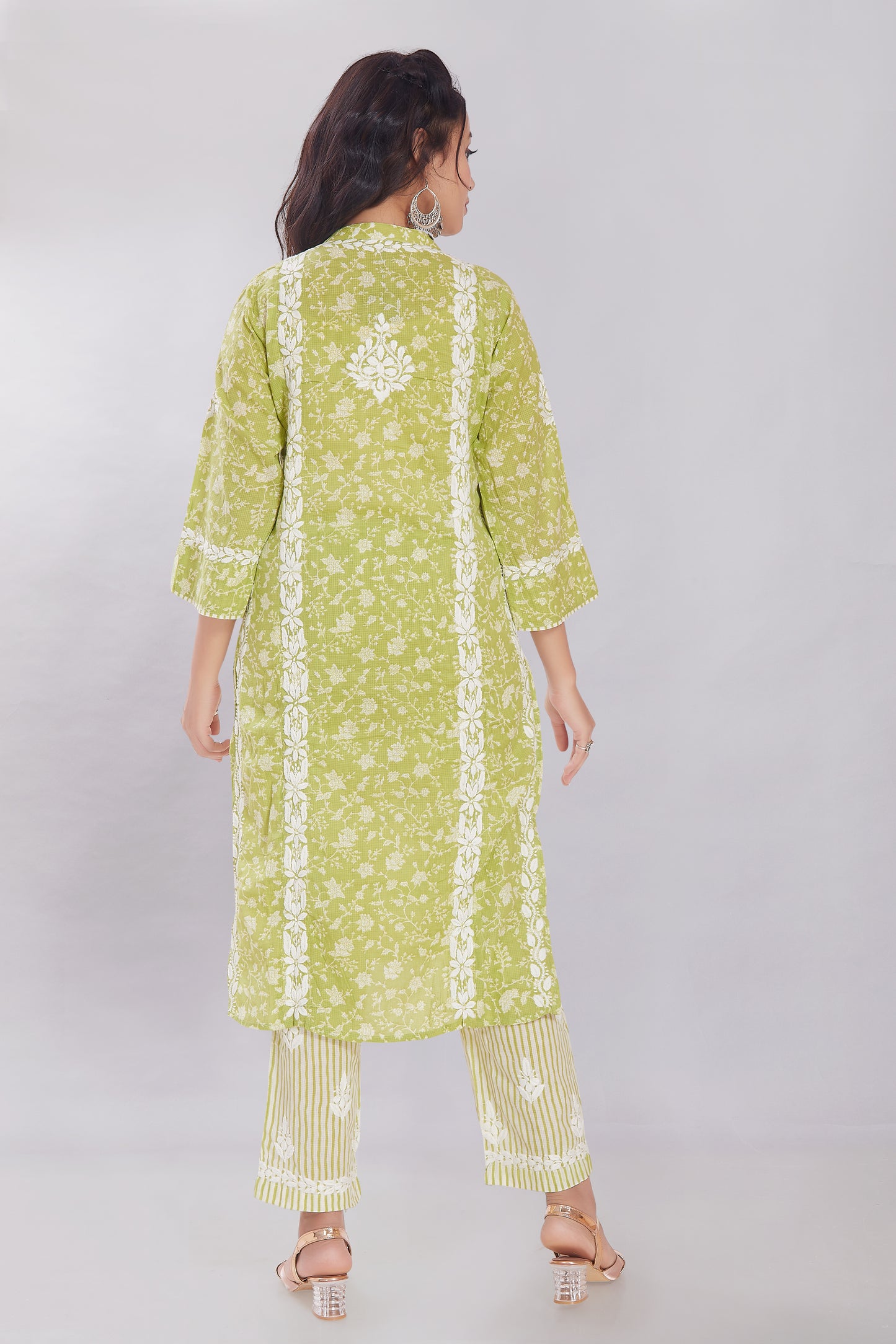 Rayna Lime Green Soft Printed Cotton Set