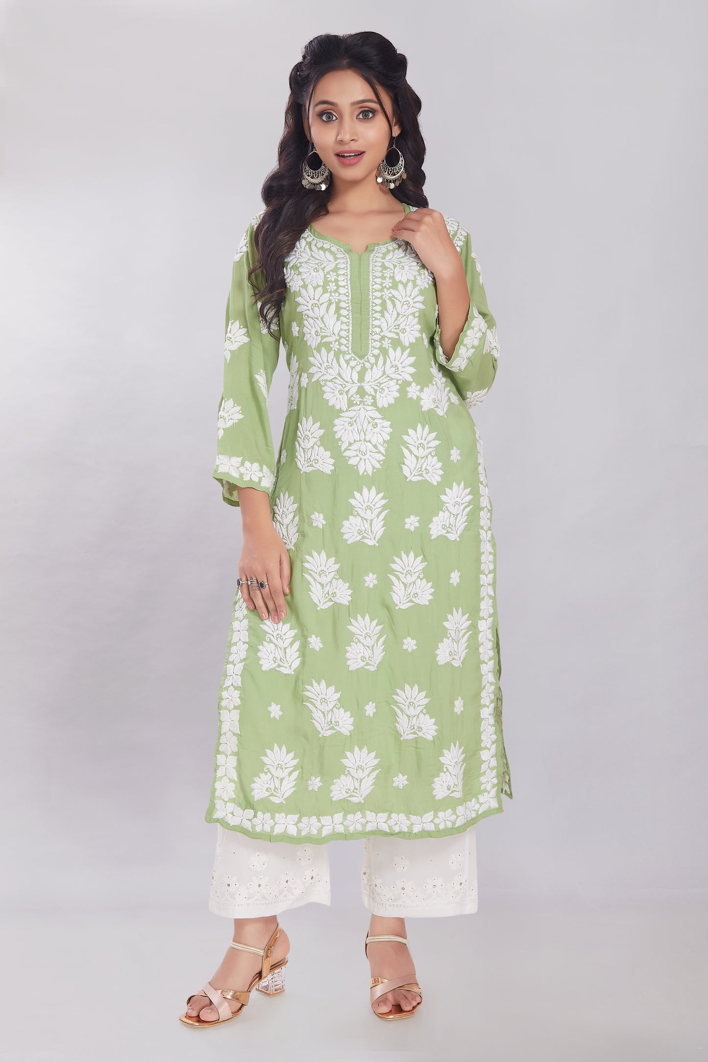 Ayesha Modal Kurti in Pastoral Green