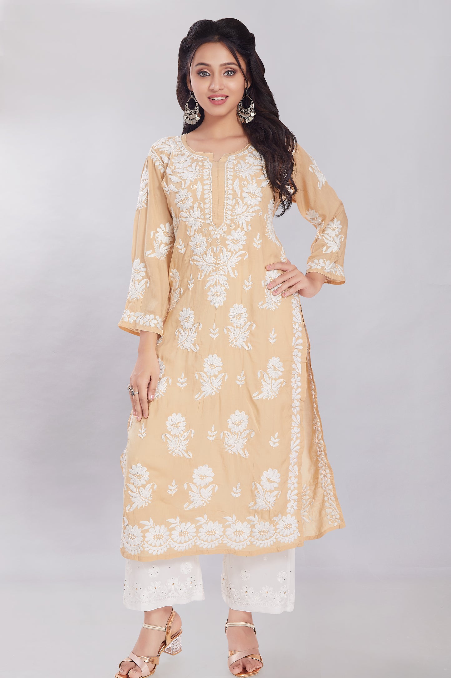 Ayesha Buff Coloured Modal Kurti