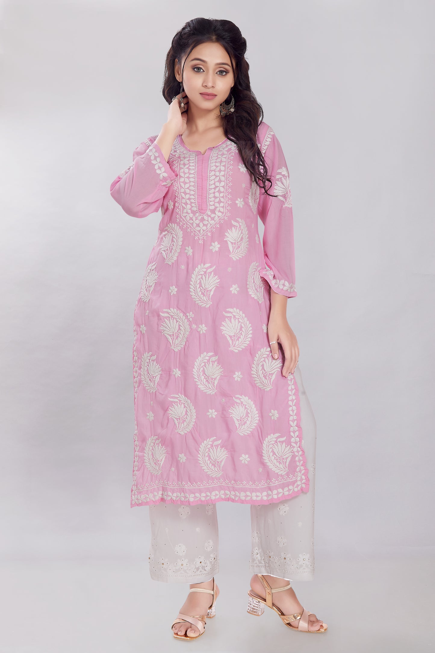 Ayesha Modal Kurti in Petal Pink