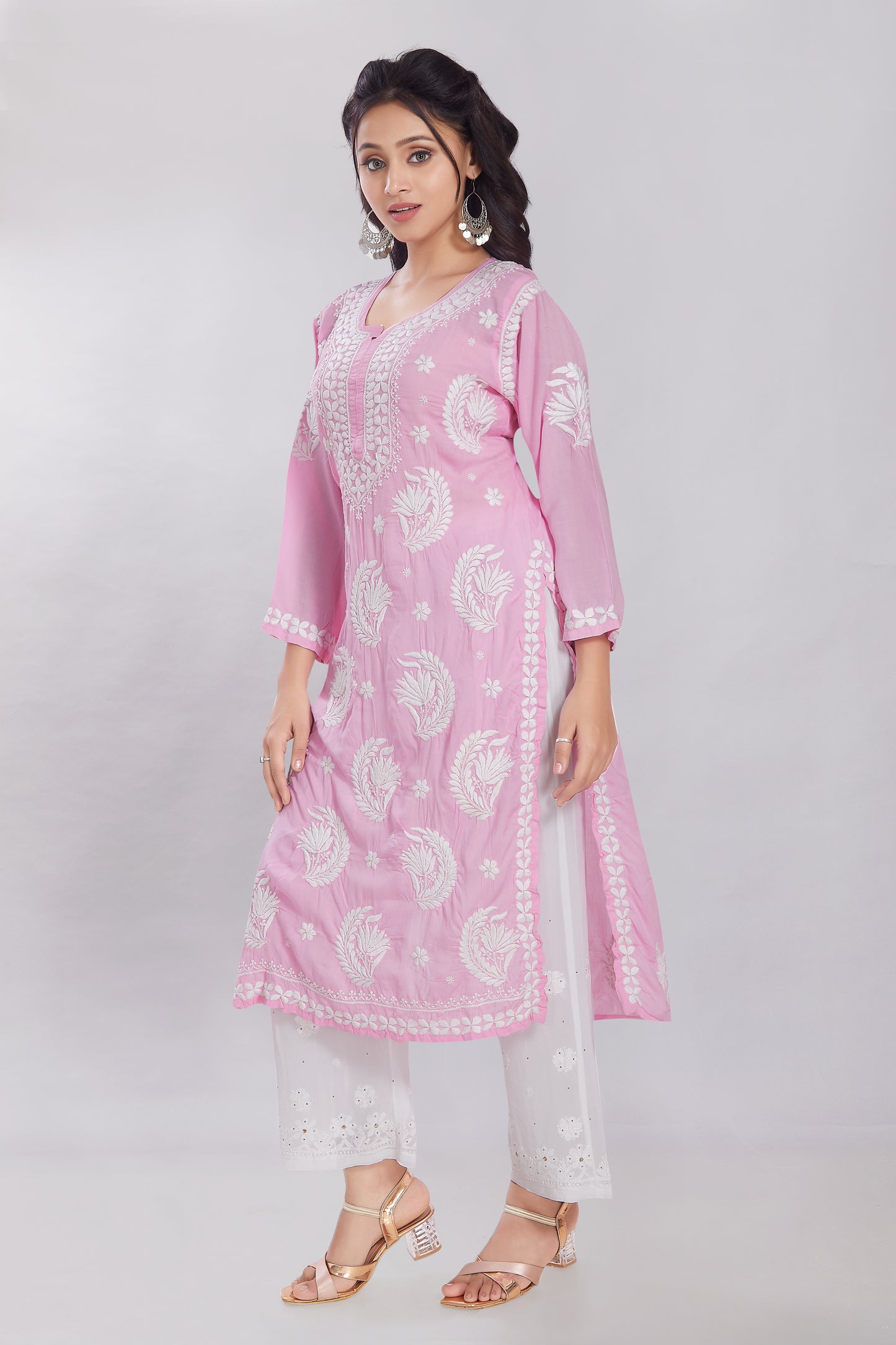 Ayesha Modal Kurti in Petal Pink