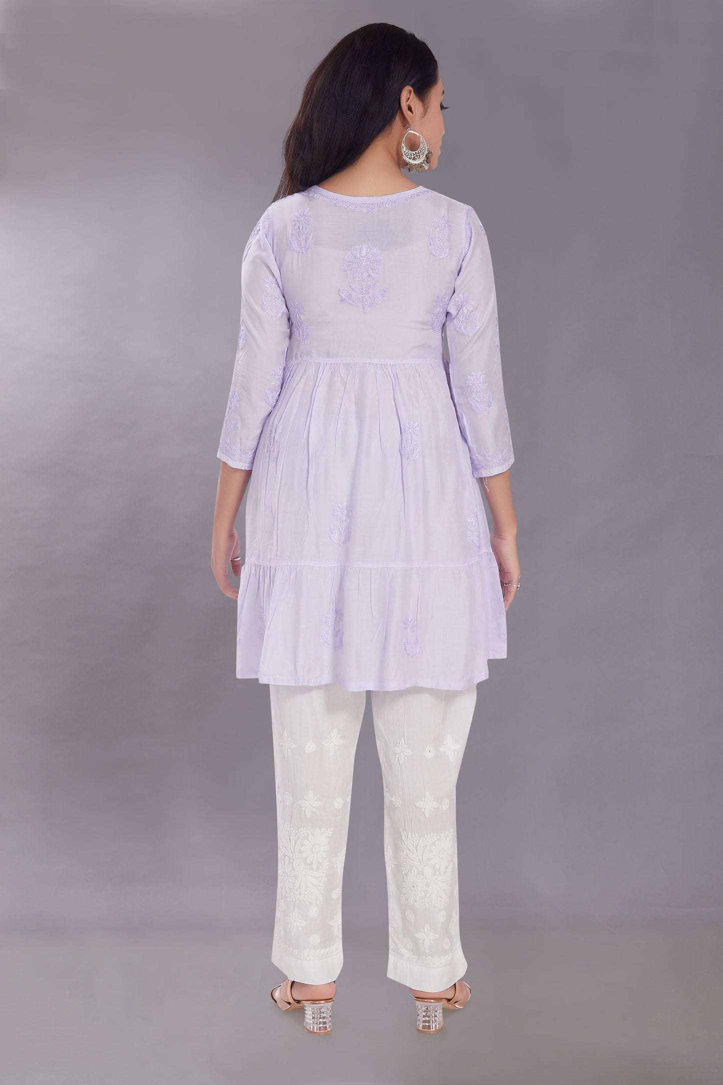 Henna Subtle Lilac Muzlin Midi Dress